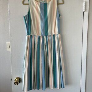 Fever London Pastel Striped Pleated dress